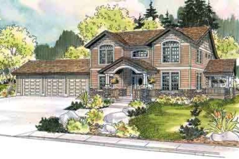 Architectural House Design - Country Exterior - Front Elevation Plan #124-454