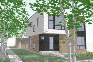 Modern Exterior - Front Elevation Plan #909-2