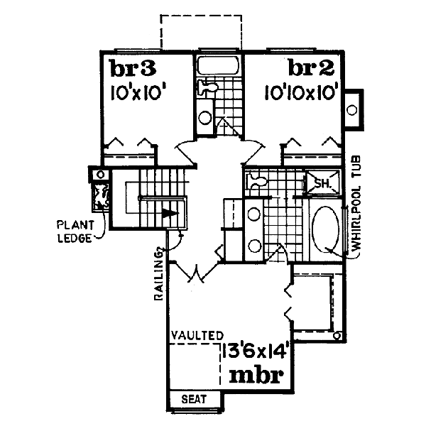 Mediterranean Floor Plan - Upper Floor Plan #47-214