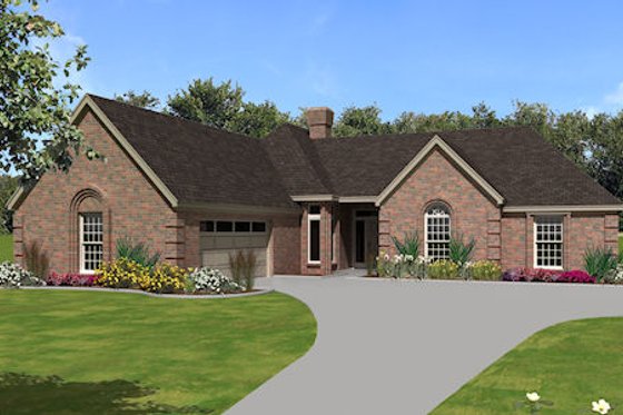 Exterior - Front Elevation for European House Plan #81-13808 - 3 bed, 2 bath