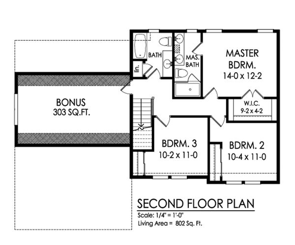 House Design - Traditional Floor Plan - Upper Floor Plan #1010-236