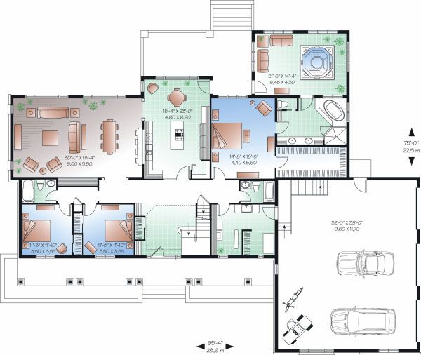 House Blueprint - Traditional Floor Plan - Main Floor Plan #23-827