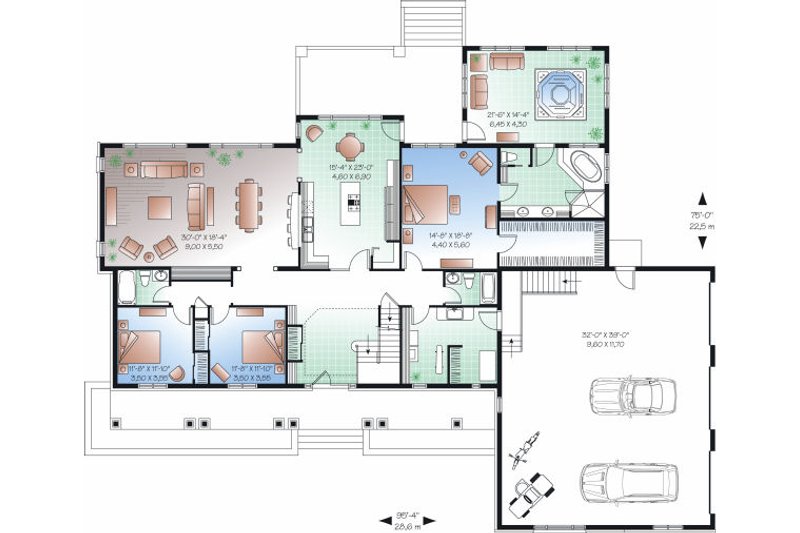 Dream House Plan - Floor Plan - Main Floor for Traditional House Plan #23-827 - 5 bed, 4 bath