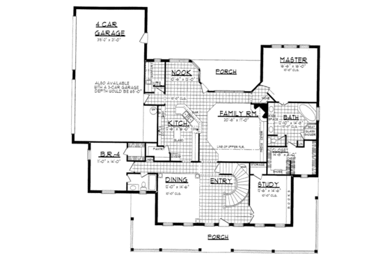 Floor Plan - Main Floor for Country House Plan #62-133 - 5 bed, 4 bath