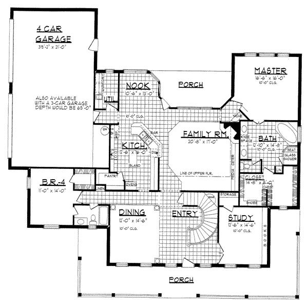 Country Floor Plan - Main Floor Plan #62-133