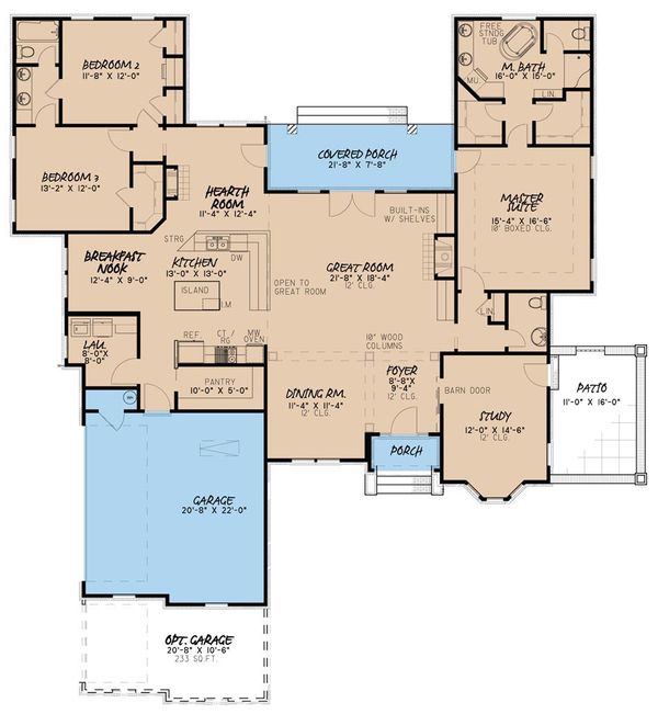 House Plan Design - European Floor Plan - Main Floor Plan #923-33