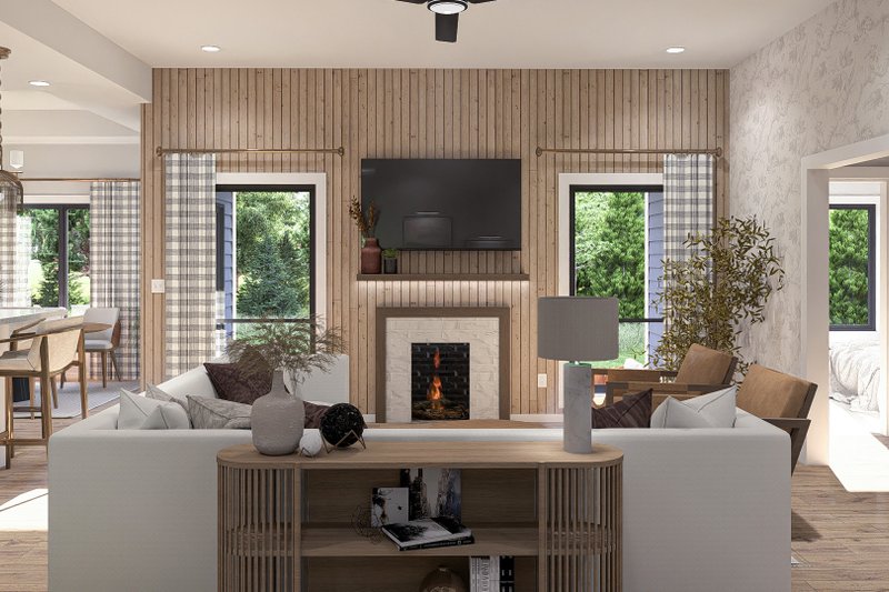House Blueprint - Interior - Family Room for Modern House Plan #455-419 - 3 bed, 2 bath