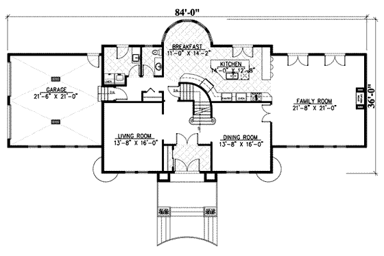 Floor Plan - Main Floor for European House Plan #138-113 - 4 bed, 2.5 bath