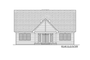 Exterior - Rear Elevation for Farmhouse House Plan #51-1213 - 4 bed, 3.5 bath