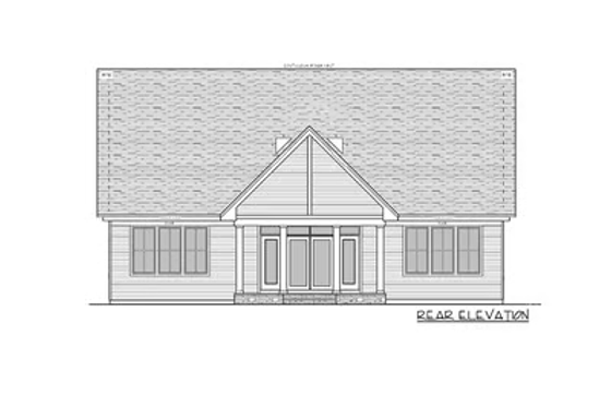 Exterior - Rear Elevation for Farmhouse House Plan #51-1213 - 4 bed, 3.5 bath