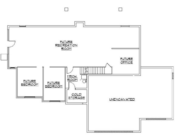 Architectural House Design - Traditional Floor Plan - Lower Floor Plan #5-254