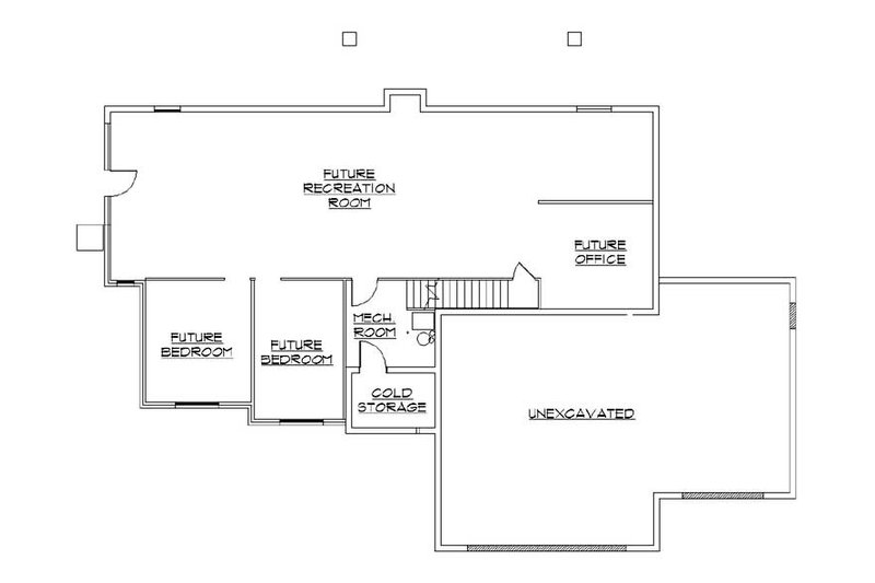 Architectural House Design - Floor Plan - Lower Floor for Traditional House Plan #5-254 - 5 bed, 3.5 bath