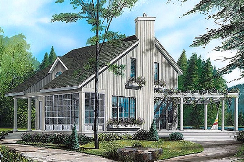 House Blueprint - Contemporary Exterior - Front Elevation Plan #23-2035