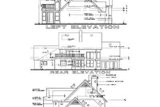 Exterior - Rear Elevation for Traditional House Plan #120-113 - 4 bed, 3 bath