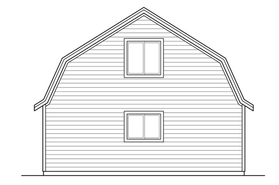 Exterior - Rear Elevation for Country House Plan #124-997, 0 bath