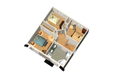 European Style House Plan - 3 Beds 1 Baths 1456 Sq/Ft Plan #25-4469 