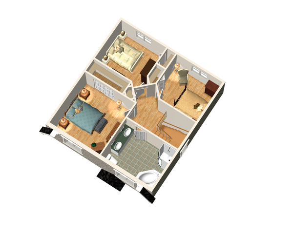 European Floor Plan - Upper Floor Plan #25-4469