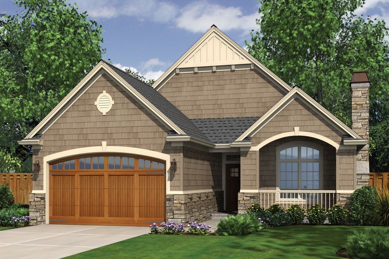 Architectural House Design - Front View - 1275 square foot Craftsman home