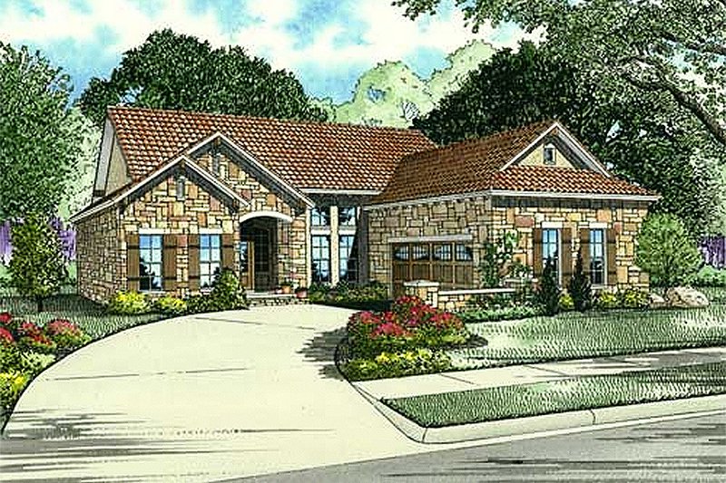 Dream House Plan - European Exterior - Front Elevation Plan #17-113