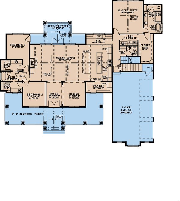 Farmhouse Floor Plan - Main Floor Plan #923-382