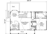 Traditional Style House Plan - 3 Beds 2.5 Baths 1680 Sq/Ft Plan #57-593 