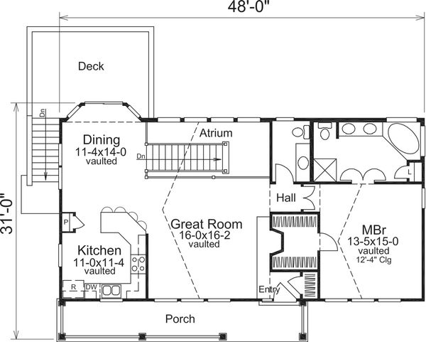 1680 square foot garage under traditional house plan