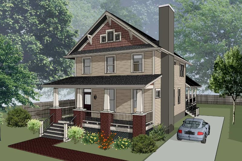Architectural House Design - Craftsman Exterior - Front Elevation Plan #79-274