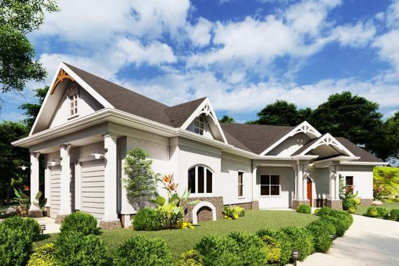 Home Plan - Exterior - Front Elevation 3 for Ranch House Plan #54-428 - 3 bed, 2.5 bath