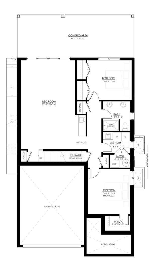 Architectural House Design - Cottage Floor Plan - Lower Floor Plan #1114-60
