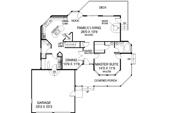 Floor Plan - Main Floor for Country House Plan #60-329 - 3 bed, 2.5 bath
