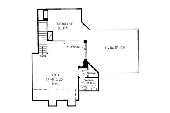 Floor Plan - Upper Floor for European House Plan #410-271 - 3 bed, 4 bath