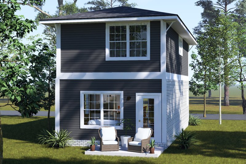 Home Plan - Exterior - Rear Elevation for Modern House Plan #513-2488 - 2 bed, 2.5 bath