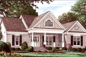 Country Exterior - Front Elevation Plan #34-167