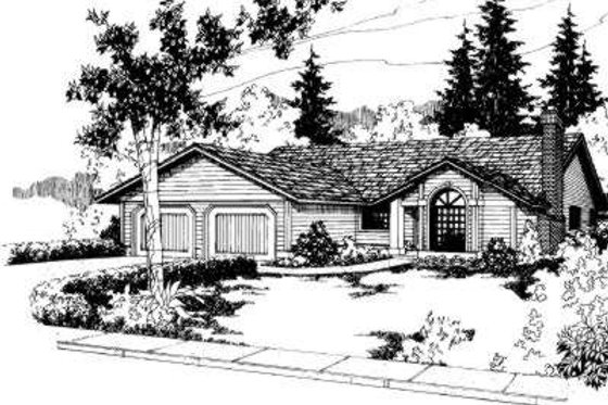 Exterior - Front Elevation for Traditional House Plan #303-437 - 3 bed, 2 bath