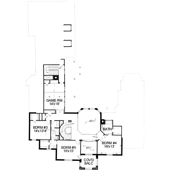 European Floor Plan - Upper Floor Plan #141-164