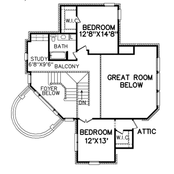 European Floor Plan - Upper Floor Plan #65-352