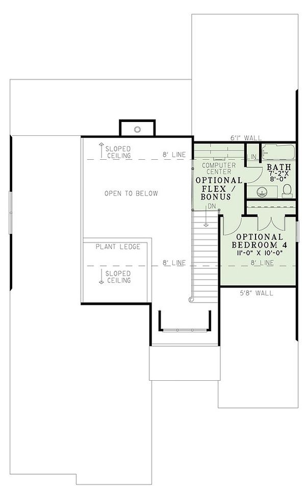Traditional Floor Plan - Upper Floor Plan #17-2435