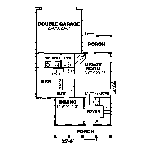 Colonial Floor Plan - Main Floor Plan #34-143