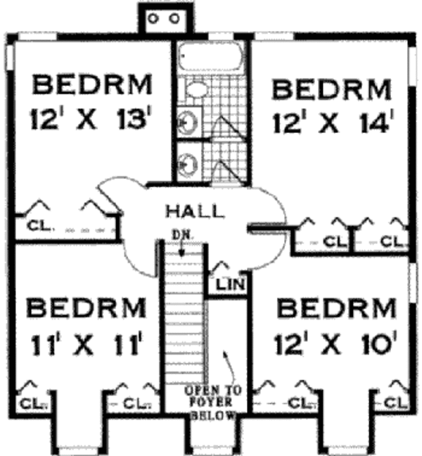 Home Plan - Southern Floor Plan - Upper Floor Plan #3-199