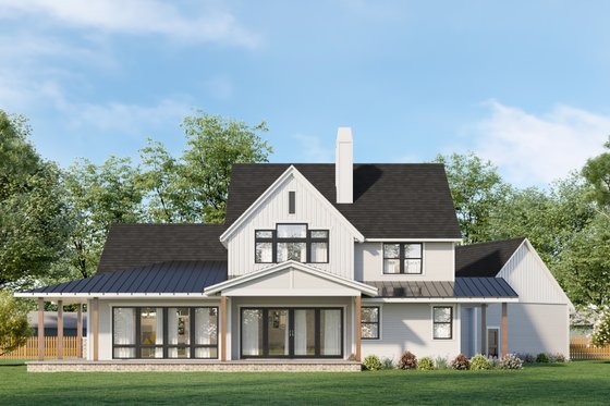 Exterior - Rear Elevation for Farmhouse House Plan #1070-191 - 3 bed, 2.5 bath