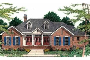 Southern Exterior - Front Elevation Plan #406-204
