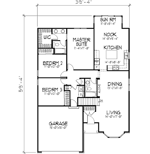 Architectural House Design - Traditional Floor Plan - Main Floor Plan #320-473