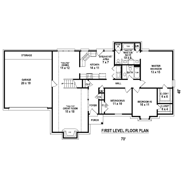 Traditional Floor Plan - Main Floor Plan #81-13893