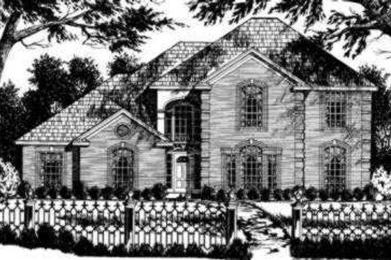 Exterior - Front Elevation for European House Plan #40-271 - 4 bed, 2.5 bath