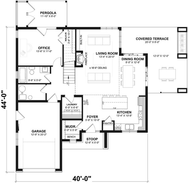 Modern Floor Plan - Main Floor Plan #23-2308