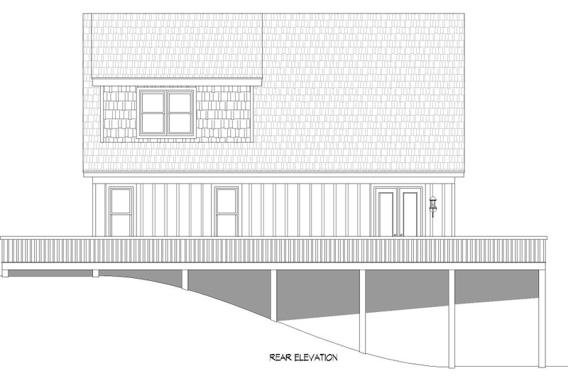 House Blueprint - Exterior - Rear Elevation for Southern House Plan #932-819 - 4 bed, 3.5 bath