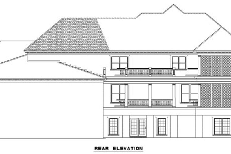 Dream House Plan - Exterior - Rear Elevation House Plan #17-2098 - 6 bed, 5 bath