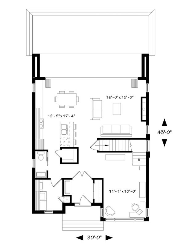 Home Plan - Contemporary Floor Plan - Main Floor Plan #23-2646