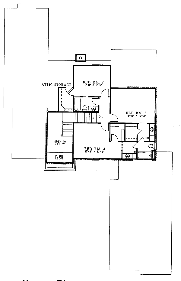 Architectural House Design - Traditional Floor Plan - Upper Floor Plan #17-251