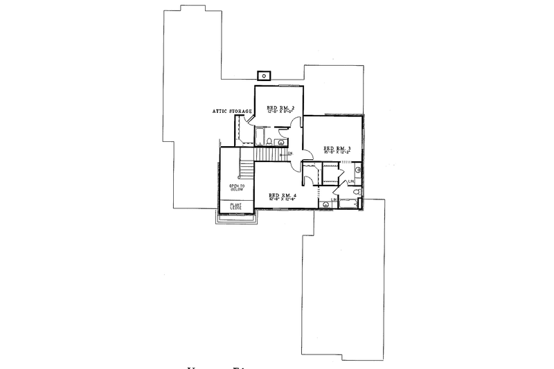 House Blueprint - Floor Plan - Upper Floor for Traditional House Plan #17-251 - 4 bed, 3.5 bath